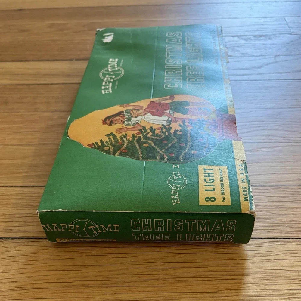 WWII Era Christmas Happi Time Christmas Tree Lights In Original Box 1940s